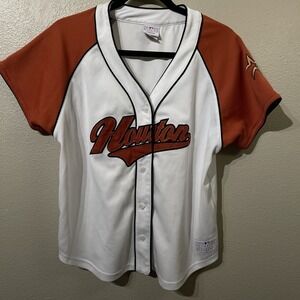 Lady Slugger Houston Astros Jersey‎ Genuine Merchandise Button Up Women's Size L